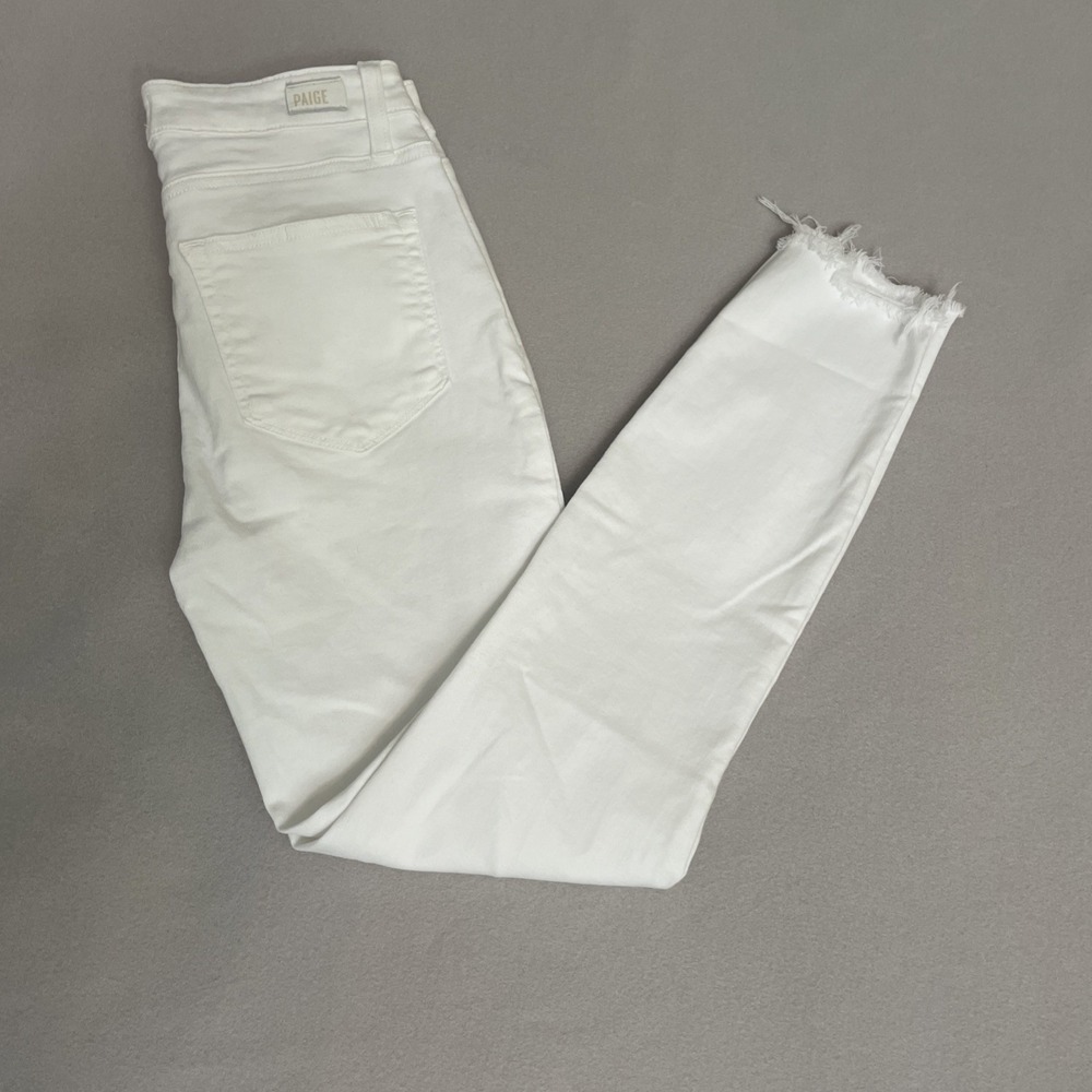 Paige Jeans Women's Hoxton Ankle High Rise Skinny WHITE Sz 27 Stretch EUC & SOFT